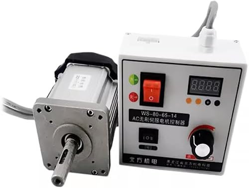 ERSINIAN 220 V Hochleistungs-Bürstenloser Gleichstrom-Servomotor-Bausatz, Reglergeschwindigkeit einstellbar für Holzbearbeitungs-Drehmaschinen-Bandperlenmaschinen (Größe: Bausatz, Farbe: 800 W)