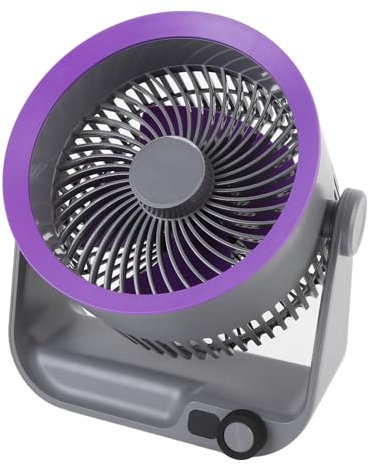 Zunate Air Circulator Fan, 5.5 Inch Small Portable Fans with Stepless Speeds, 180° Adjustable Tilt, Quiet Rechargeable, for Bedroom, Office, Bedside, Home
