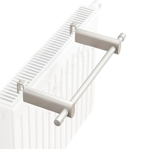 WIIYENA 30cm White Radiator Towel Hanger Carbon Steel Bathroom Storage Rack Space Saving Heater Accessory Easy Mount No Drilling Required