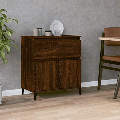 60x35x70 cm Buffet, Brown Oak Finish - Versatile Wood-Based Storage Cabinet for Kitchen, Living Room, Laundry, Shoe Rack, TV Stand, Bathroom Armoire