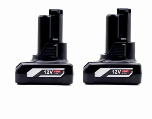 Batterie lithium-ion de remplacement 12 V 6 Ah compatible avec les outils Bosch BAT411/BAT420, BAT412, BAT413 et BAT414, batteries for outils électriques sans fil 10,8 V.(2 Pack 4000mAh)