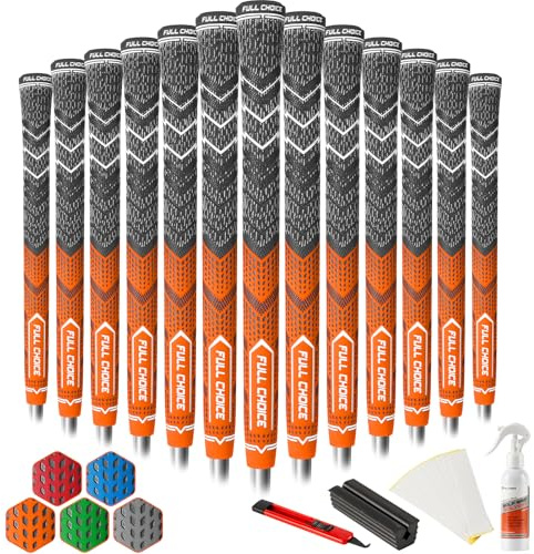 FULL CHOICE 13-Pack Cross-Cord Hybrid Golf Grips, Low Taper, Full Kit, CG01