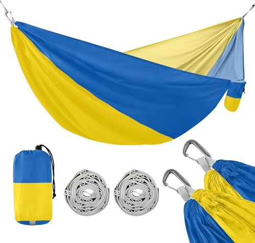 Bandiera dell'Ucraina Giallo e Blu Amache Esterne Portatile Pieghevole Amaca per Patio Backyard Lounge Base