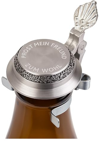 Personalisierter Zinndeckel für Bierflaschen mit Wunschgravur – Handarbeit aus Deutschland – Edler Flaschendeckel aus reinem Zinn – Geschenk für Papa, Opa & Bierliebhaber – Tradition & Qualität