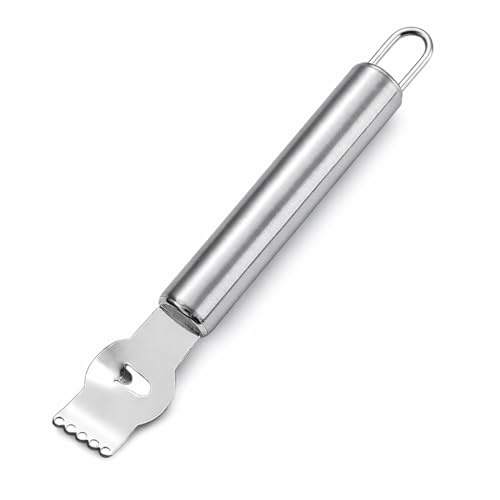 LeGeYo Zester in acciaio inox – Pelapatate/agrumi per scorza di limone, lime e arancia, ideale per gin cocktail, utensile da cucina (Argento)