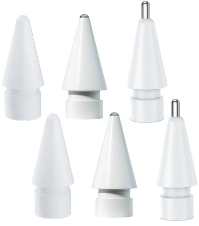 Juego de 6 Puntas compatibles con Pencil Pro, Pencil 2/1 y USB C, Puntas de Metal de Alta sensibilidad, Resistentes al Desgaste, Puntas de Repuesto precisas para Accesorios de iPad.