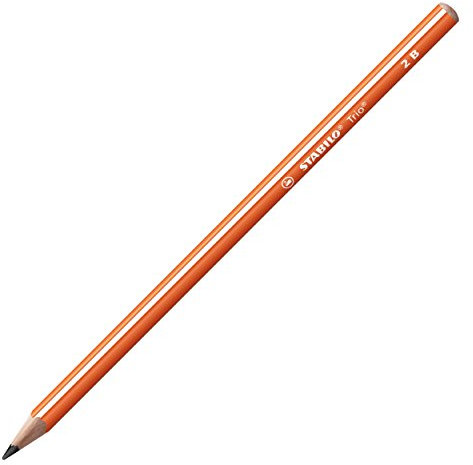 STABILO - Dreikant-Schulbleistift - Trio Bleistift in orange - 12er Pack - Härtegrad 2B