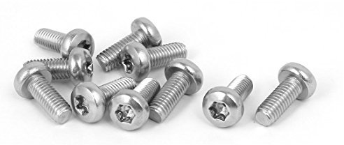 sourcingmap M5 x 12mm 316 circolare acciaio inossidabile testa Torx Vite macchina argento 10pz
