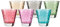 Leonardo Optic Trink-Gläser 6er Set, buntes Gläser-Set mit Muster, spülmaschinengeeignete Saft-Gläser, Glas Trink-Becher in 6 Farben, bunt, 220 ml, 047284
