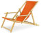 IMPWOOD Gartenliege Strandliege mit Armauflagen und Absicherungssystem Liegestuhl aus Buchenholz klappbar Holz-Liegestuhl orange