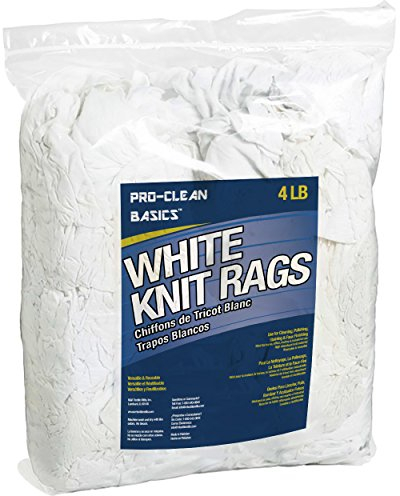Pro-Clean Basics A99306 White T-Shirt Cloth Rags: 4 lb. Bag