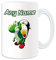 Cadeau personnalisé – Grande tasse Yoshi équitation (jeu vidéo de pingouin personnage design de costume blanc) Nom Message unique drôle fantaisie super héros ordinateur RPG Luigi Mario Plombier