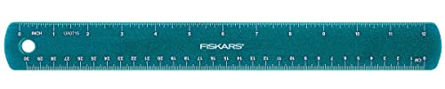 Fiskars Kinderlineal mit Glitzermotiv, Blau, 1023923, 3.5 x 0.1 x 32.5 cm