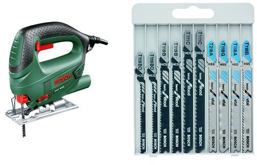 Bosch PST 650 - Sierra de calar con maletín (500 W, 240 V) color verde + 2 607 010 630 - Herramienta