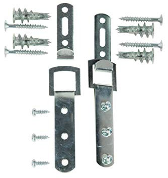 Heavy Duty Mirror Fixings + Hooks + Straps + Fittings for a Plasterboard Wall