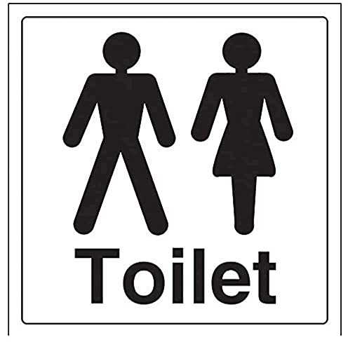 V Safety Gents/Ladies Toilet Door Sign - 200mm x 200mm - 1mm Rigid Plastic