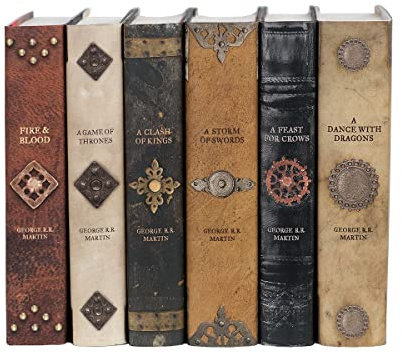 Juego de Tronos | Juego de libros de tapa dura de seis volúmenes con cubiertas antipolvo Juniper Books diseñadas a medida | Autor George R. R. Martin