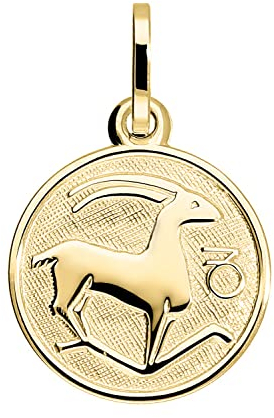 My Gold Damen Kinder Anhänger Sternzeichen Steinbock Gold 333 (Ohne Kette) Gelbgold (8 Karat) Ø 12mm Rund Tierkreiszeichen Zodiac round A-06017-G303-Ste