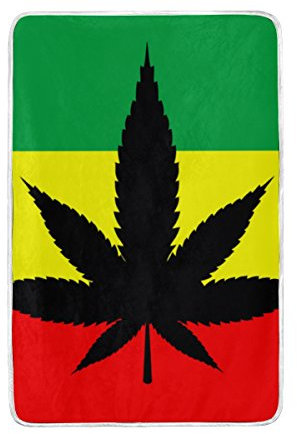 alaza Marihuana-Blatt von Cannabis Polyester Mikrofaser Decke 60 x 90 Leichtbau Gemütliche Couch Decke Bett Decke von My Daily