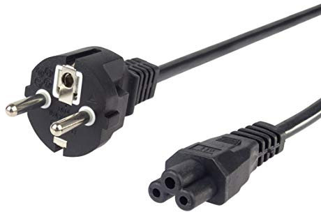 PremiumCord Topolino 230 V 2 m, Cavo Di Alimentazione Con Contatto Di Messa a Terra Su Presa C5, IEC 320, Cavo Di Alimentazione PC a 3 Pin, Nero