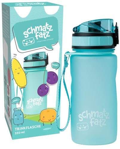 Schmatzfatz Gourde Sport, Bouteille d'Eau Sport qui Garde l'Eau Froide, Gourdes, Bouteille Eau Sport Adulte, Homme, Femme et Enfant, Gourde Sans BPA, Water Bottle Etanche, Anti Fuite, 350ml, Turquoise