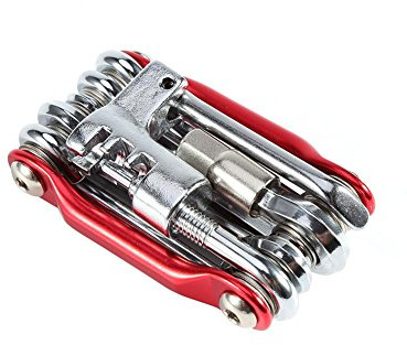 Bicycle Repair Tool, 11 in 1 Multi-Function Folding Portable Bike Maintenance Kit Includes Hex Wrenches Spoke Wrench Tire Lever for Cyclists Commuters Road Trips and Bike Enthusiasts