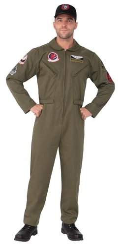 Rubies 702099 Top Gun Maverick Deluxe Flight Suit Adult Sized Costumes, As Shown, Medium