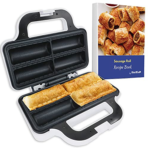 Sausage Roll Maker by StarBlue with FREE Recipe ebook – Make 4 Quick and Delicious Breakfast Sausage Rolls and Snacks in Minutes AC120V 60Hz 850W