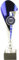 Pokal Award Bakersfield in Silber/blau mit hochwertigen Aluminium Emblem Krisenmanager und Aluschild mit Wunschtext (34,5 cm)