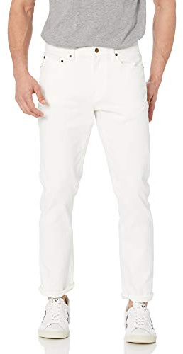 Amazon Essentials Herren Slim-Fit-Jeans - Auslauffarben, Grellweiß, 34W / 32L