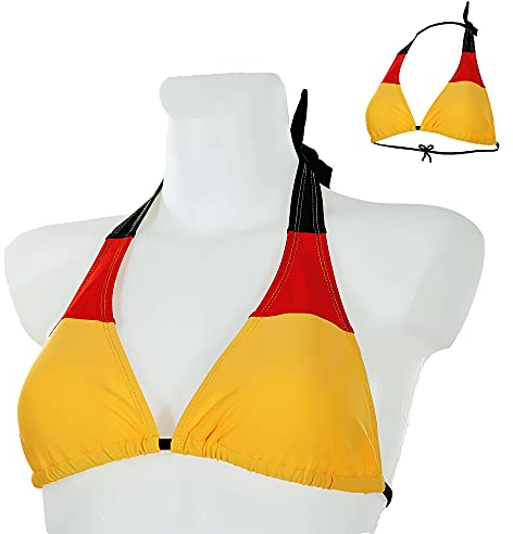 Fanartikel WM EM │Bikini-Oberteil breite Träger onesize │Fanmeile Public Viewing │schwarz rot gold (1 x Bikini-Oberteil breit Deutschland)