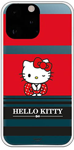 Personalaizer Schutzhülle für iPhone 13 Pro Max - Hello Kitty, rote und Schwarze Streifen