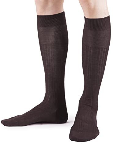 Ciocca Calze Lunghe Uomo in 100% Cotone Filo di Scozia costa larga - 3/6 Paia - Calzini MADE IN ITALY [350_081_12_3]