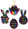 RMMD 48 Stück Oster-Kratzkunst für Kinder, Ostereier, Regenbogen-Kratzkunst, Papier, magischer Osterhasen, Kratzkunst und Handwerk für Kinder, Ostern, Kratzkunst, Party, Aktivitäten, Bastelzubehör