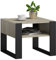 MATKAM Couchtisch KAJA H50 x B60 x T63,6 cm, offene Ablage unter der Tischplatte, Kufenbeine, Wohnzimmer Couchtisch Modern Wohnzimmertisch Universal (Sonoma Eiche)