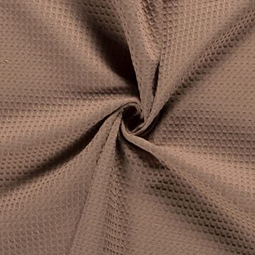 50x150cm Frottierstoff Waffelpiqué Baumwollstoff Oeko - Tex 100 Meterware am Stück Farbwahl, Farbe:kamel