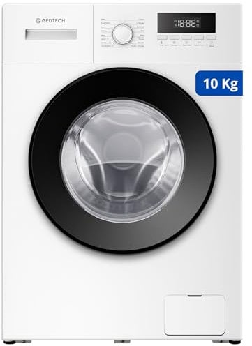 Lave-linge frontal GEDTECH GLL101400WH - 10 Kgs - 1400 tr/mn - 16 programmes - Eco - Intensif - Rapide – Très Faible conso A-10%