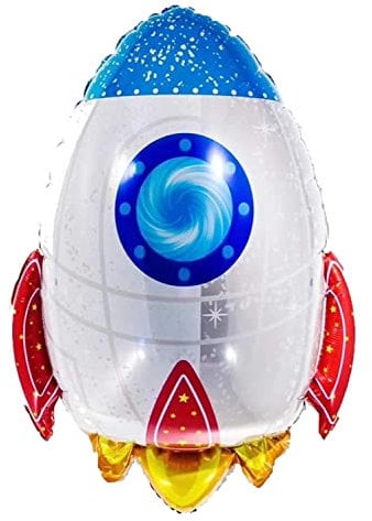 Zebra Balloons Rocket Foil Balloon, 73cm/28inch, Multicolor