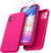 ORNARTO Compatible with iPhone 11 Case 6.1 inch, with 2 Screen Protector Liquid Silicone Gel Rubber Cover [Square Edge] [Full Body] Shockproof Protective Phone Case for iPhone 11-Hot Pink