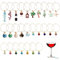 Sixfolo 27 Piezas Encantos de Copa de Vino de Anillo,Abalorios para Copas de Vino Encantos Etiquetas de Marcadores de Identificación Colgantes de Marcadores de Vino para Decoración de Fiestas