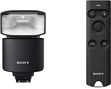 Sony HVL-F46RM | Externer Blitz mit kabelloser Funksteuerung, Schwarz, HVLF46RM.CE7 & RMT-P1BT Bluetooth Fernbedienung (passend für A6400, A7M3, A7RM3, RX100M7) schwarz