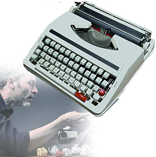 Vintage Schreibmaschine Modell,Elektrische Schreibmaschine mit Korrektur,Tragbare Retro manuelle Schreibmaschine,für Notizen oder Briefe oder kreatives Schreiben,literarisches,White