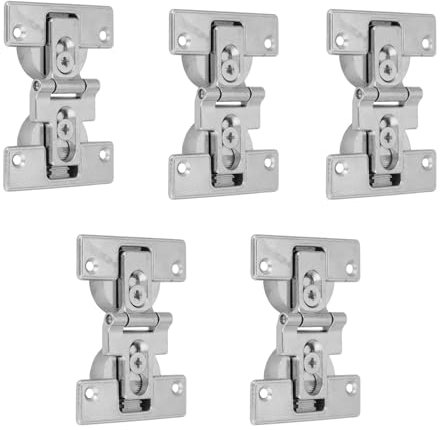 Evotrade Kit de herrajes deslizantes plegables tipo libro para puertas móviles o nichos de pared con cierre amortiguado (kit de 5 bisagras articuladas pesadas)