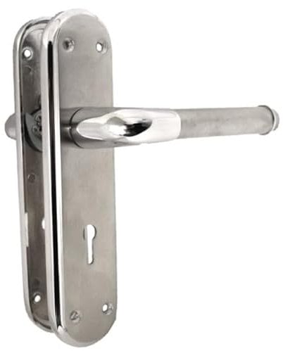 Haven Heritage Door Lock Secure, Door Handles - Lock for Internal Door Handles, Bathroom Lock Door Handles Interior Lever Lock Marina Deluxe Modern Duo Two Tone Polished Chrome/Satin Nickle (Lock)