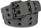 Drizzte Männer Nietengürtel Gürtel Übergröße Stoffgürtel Unisex Punk Gürtel Herren Doppelloch Grau 130cm