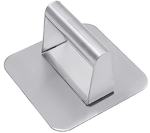 Burgerpresse, 16cm Edelstahl Smash Burger Press, Antihaftbeschichtung Burger Pattie Presse Grillzubehör, für Flat Top Grill, Hamburgerpresse und Squeeze Grease, Leicht zu Reinigen