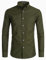 PARKLEES Men's Slim Fit Long Sleeve Smart Casual Button Down Oxford Shirts EU-PZ111 Army Green Large