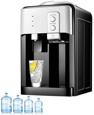 ZMIN Dispensador de Agua eléctrico de 220 V, dispensador de Agua de Escritorio, Enfriador de Agua fría y Caliente, Calentador, Fuente para Beber para el hogar, Oficina,Barra de té,Negro,Cold/Warm/Hot