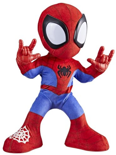 Spidey and his Amazing Friends Marvel Dance 'N Crawl Spidey Interactive Plush Toy with Sounds, Talking Spider-Man Toys for Kids