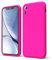 oakxco für iPhone XR Hülle Silikon Case mit Kameraschutz, Ultra Dünn Bunt Handyhülle Mädchen, Einfarbig Handy Hülle Slim Schutzhülle, Matt TPU Weich Gummi Glatt Silikonhülle Bumper, Neon Pink